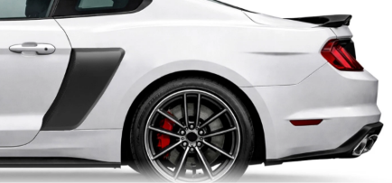 Ford Mustang S550 FM FN GT Style Wide Rear Fender Scoops - Matte Black