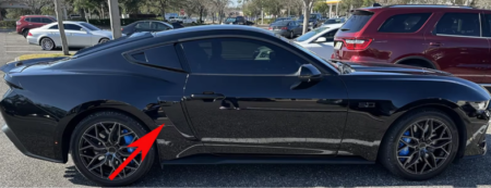 Ford Mustang S650 rear fender scoops Gloss Black and Matte Black 2024+