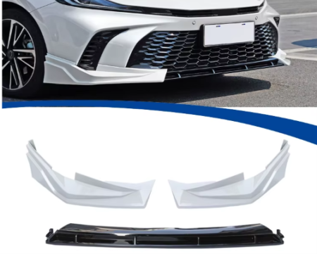 Toyota Camry XV80 front lip Pearl White and Gloss Black
