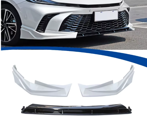 Toyota Camry XV80 front lip Pearl White and Gloss Black