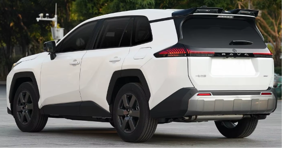 Toyota RAV4 rear roof wing spoiler gloss black installed